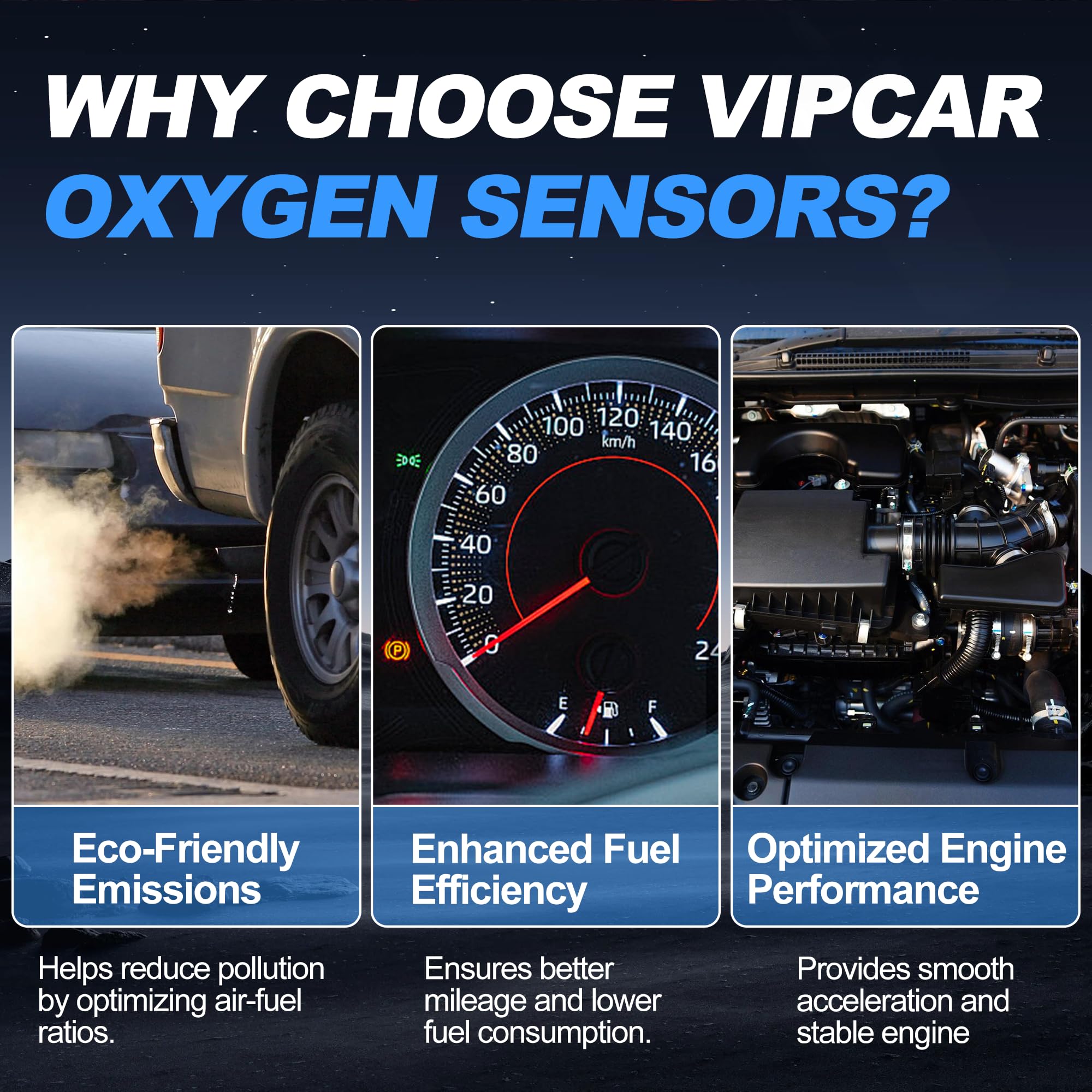 Vipcar oxygen sensor next to ruler showing scale for correct size verification benefit