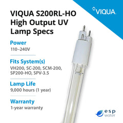 Viqua lamp installed inside UV chamber demonstrating proper in-system placement