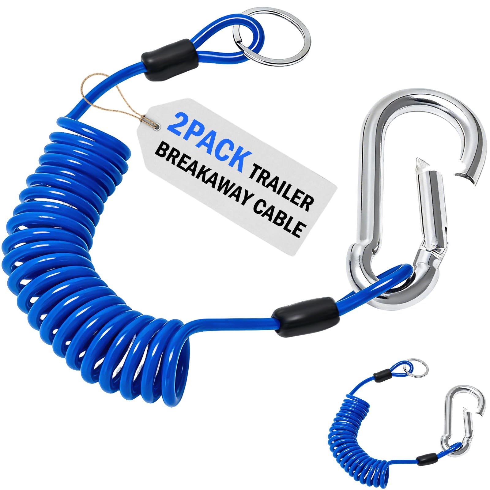 VIVBOO front view two-pack blue breakaway cables showing packaging and benefit of clear identification
