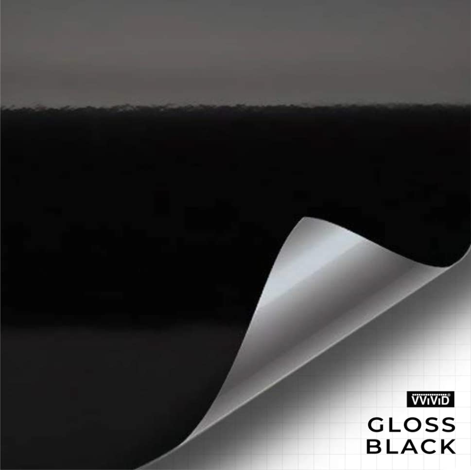 VViViD black gloss texture closeup revealing smooth high-gloss film and scratch resistance