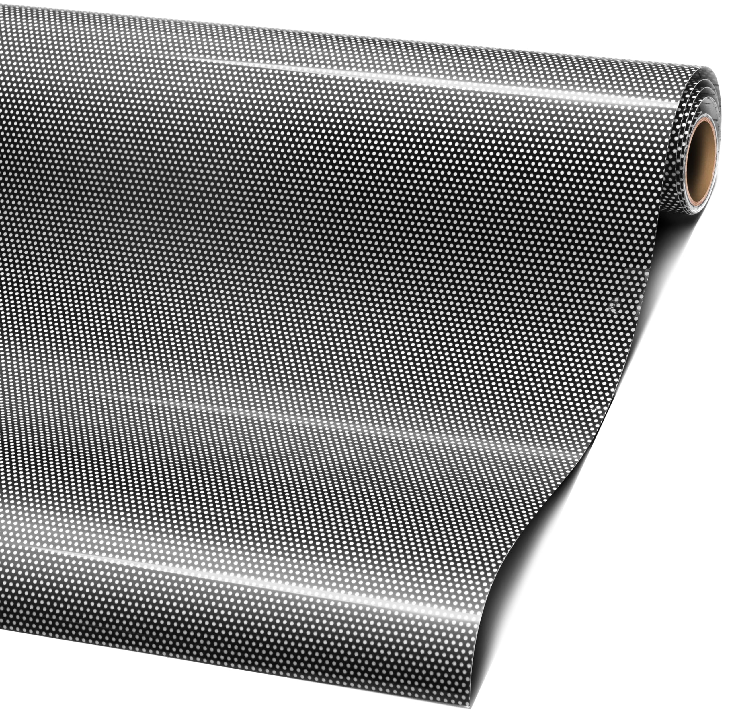 VViViD front view of black window film roll showing label and size benefit