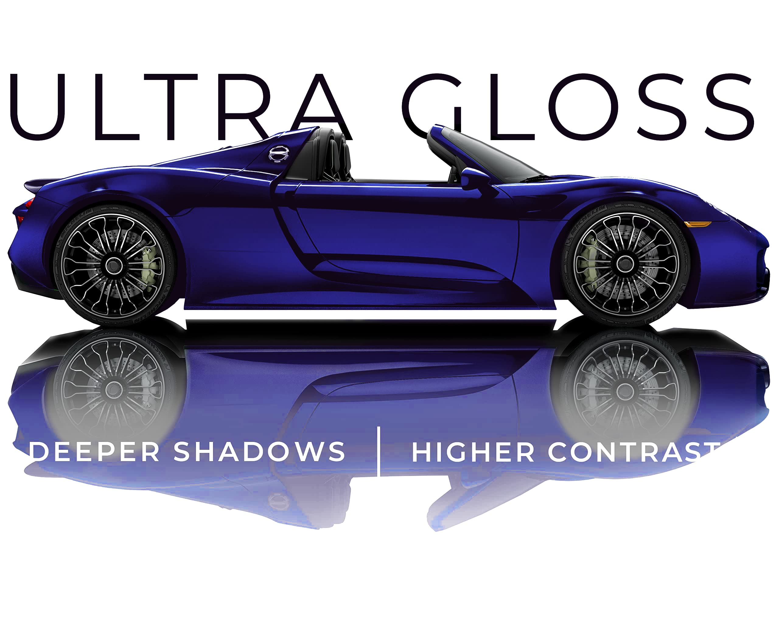 VViViD Neptune Pearl Blue close-up gloss reflection highlighting mirror-like shine