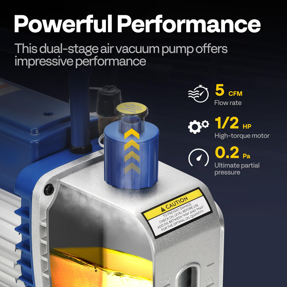VIVOHOME oil port and sight window for quick oil level checks and refills