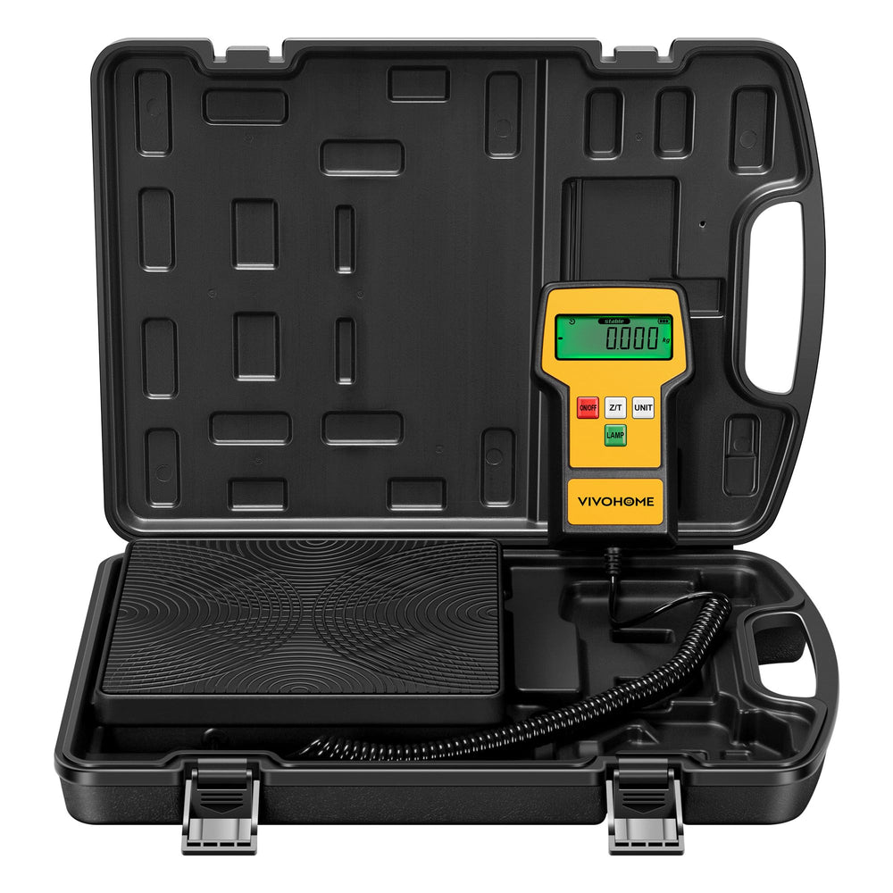 VIVOHOME front view of refrigerant scale showing platform and frame, durable design benefit