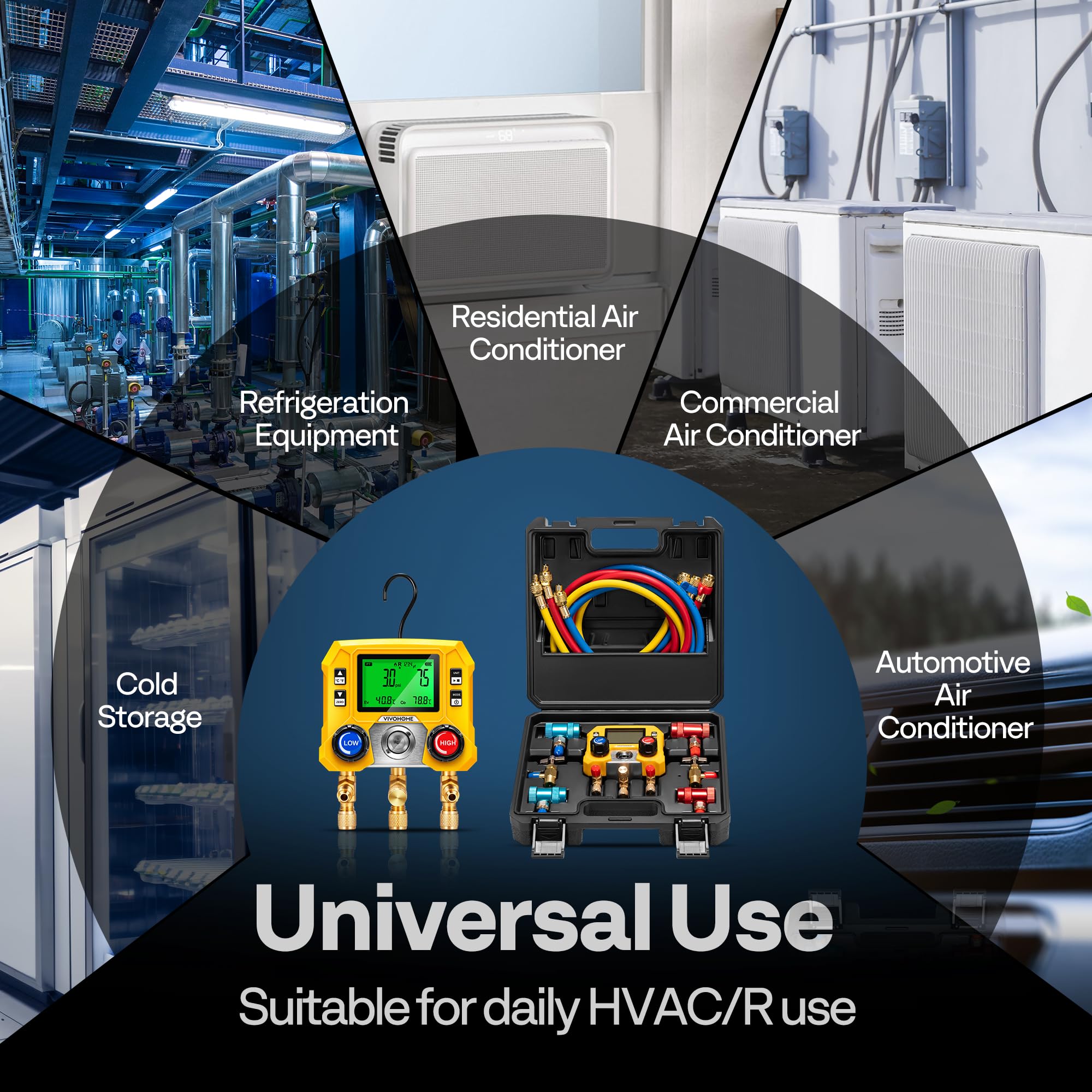 VIVOHOME three hoses with shut-off valves for controlled diagnostics benefit
