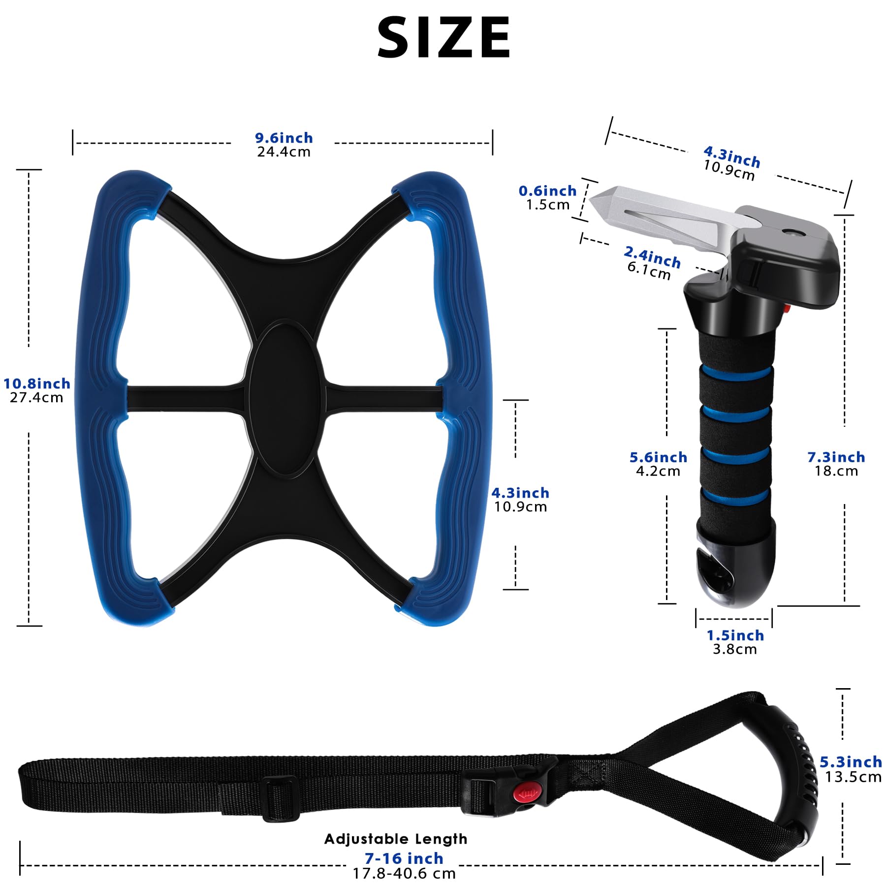 Vizava scale comparison with hand showing adjustable length and fit benefits