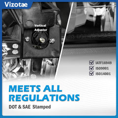 Vizotae high and low beam bulbs and sockets ready for plug-and-play installation