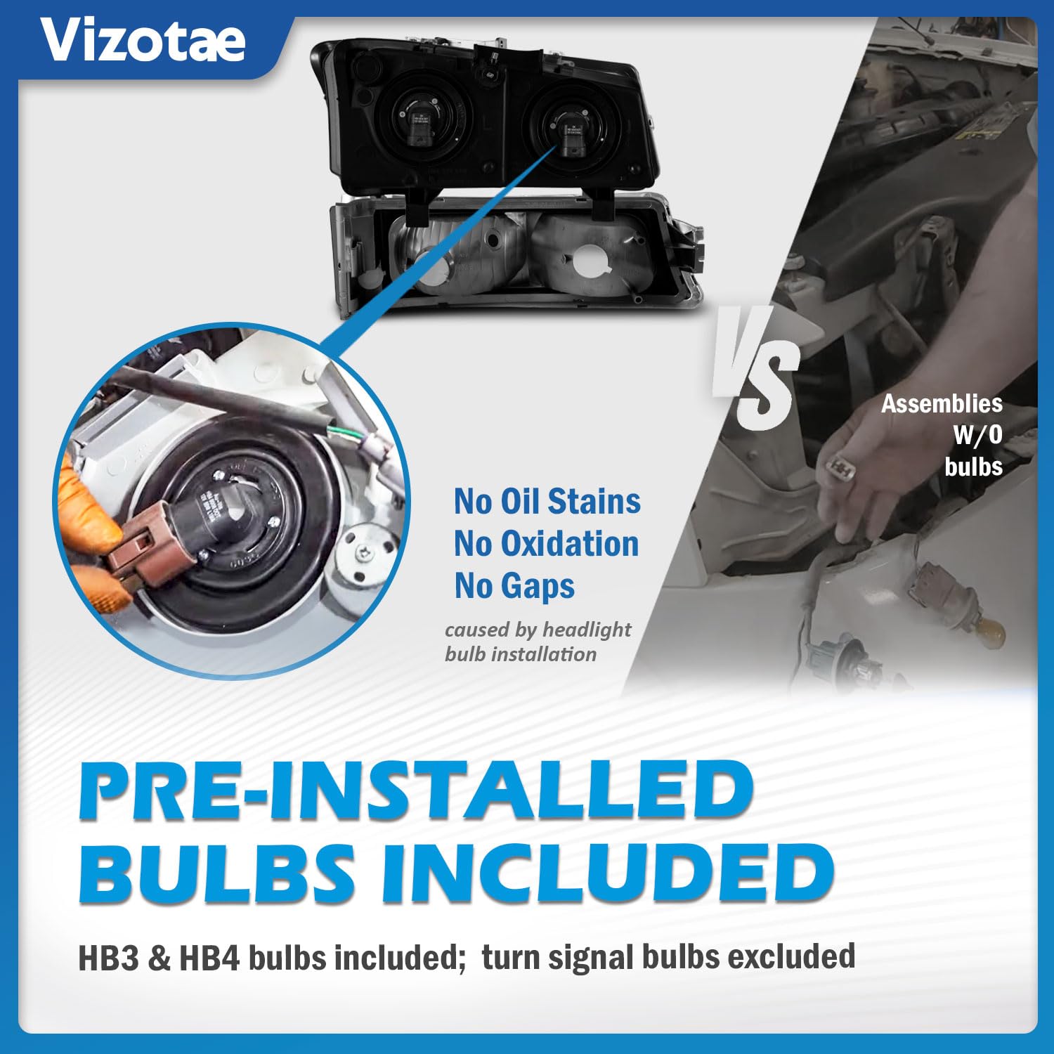 Vizotae reflector and bulb close-up for improved nighttime visibility