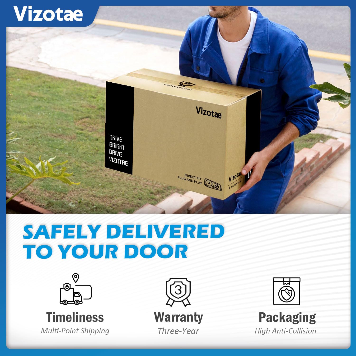 Vizotae retail box with warranty card for easy returns and support