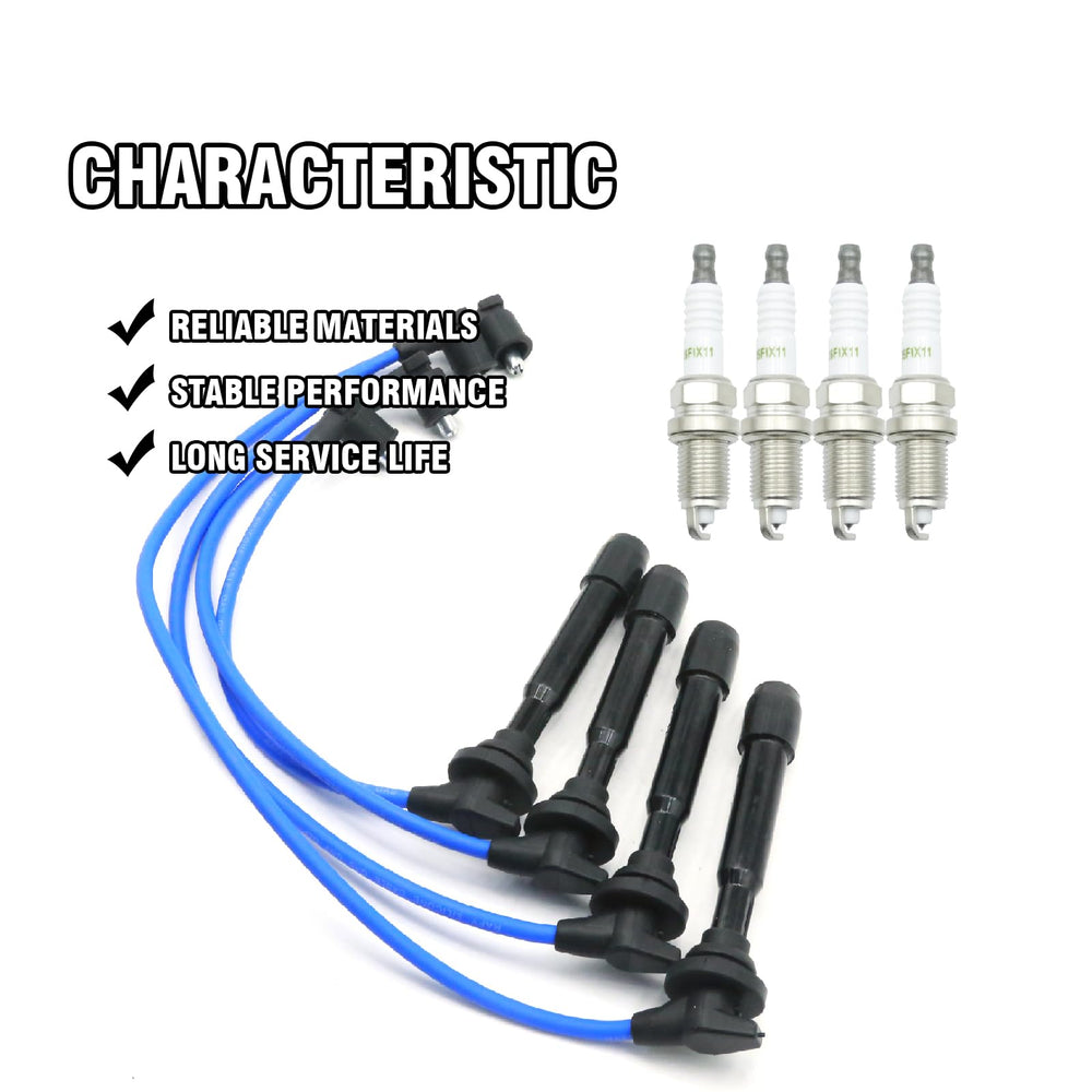 Vkinman full kit laid out to show included plugs and four ignition wires