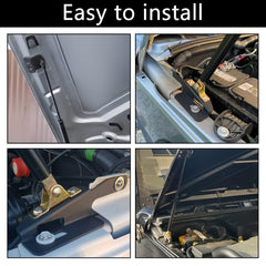 VKVXCLON installed on Jeep Wrangler JK front view for smoother hood opening
