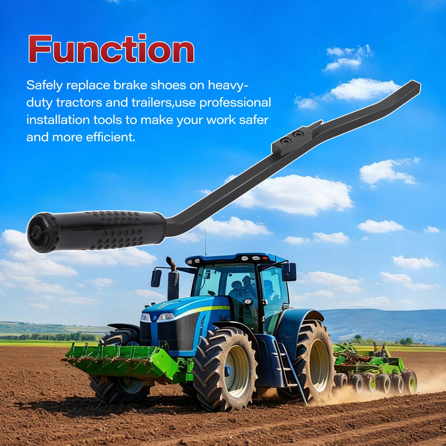 VKVXCLON tool in use on axle demonstrating safer spring removal and controlled leverage