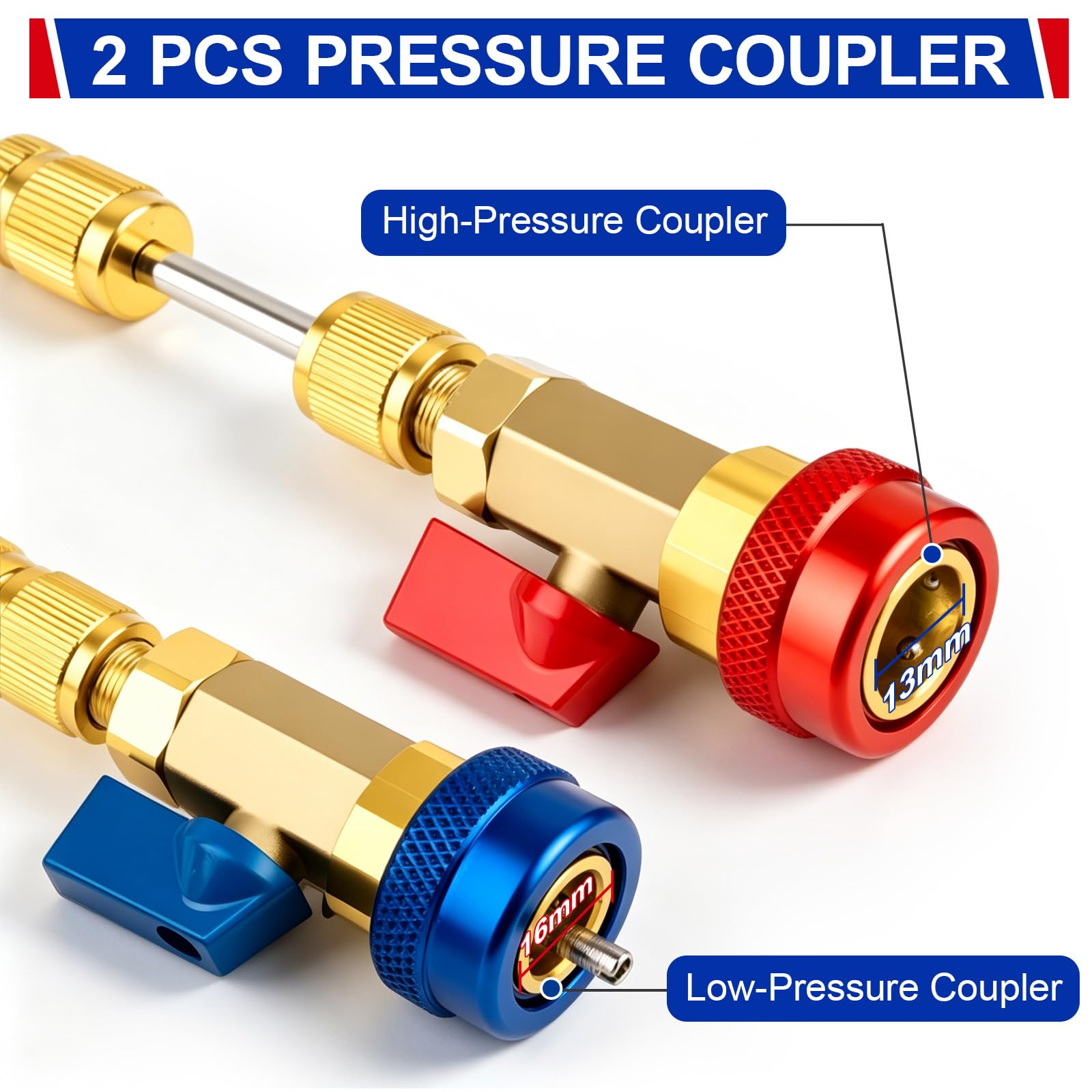 Vocoleca red and blue quick-connect fittings delivering fast leak-tight seal