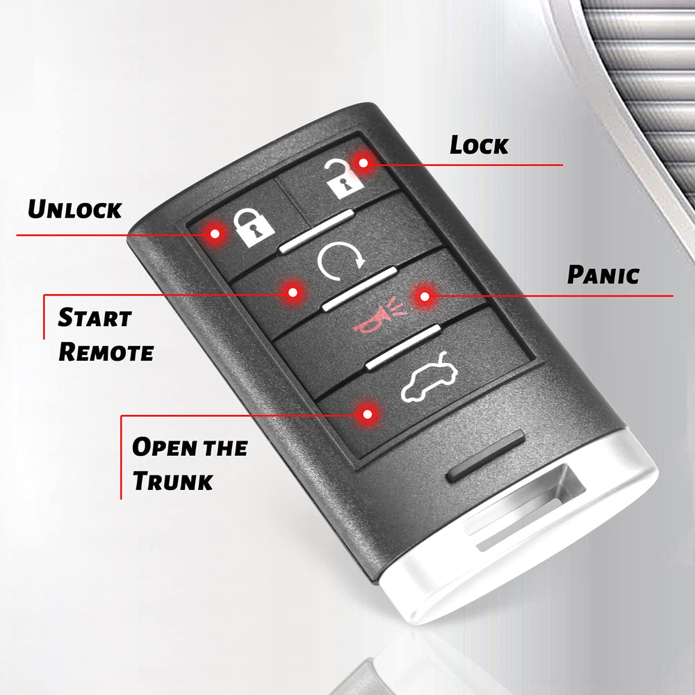 VOFONO key fob placed next to a Cadillac key showing compatibility and matching style