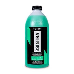 Vonixx Sintra Pro being applied to car seat demonstrating effective stain removal and fabric care