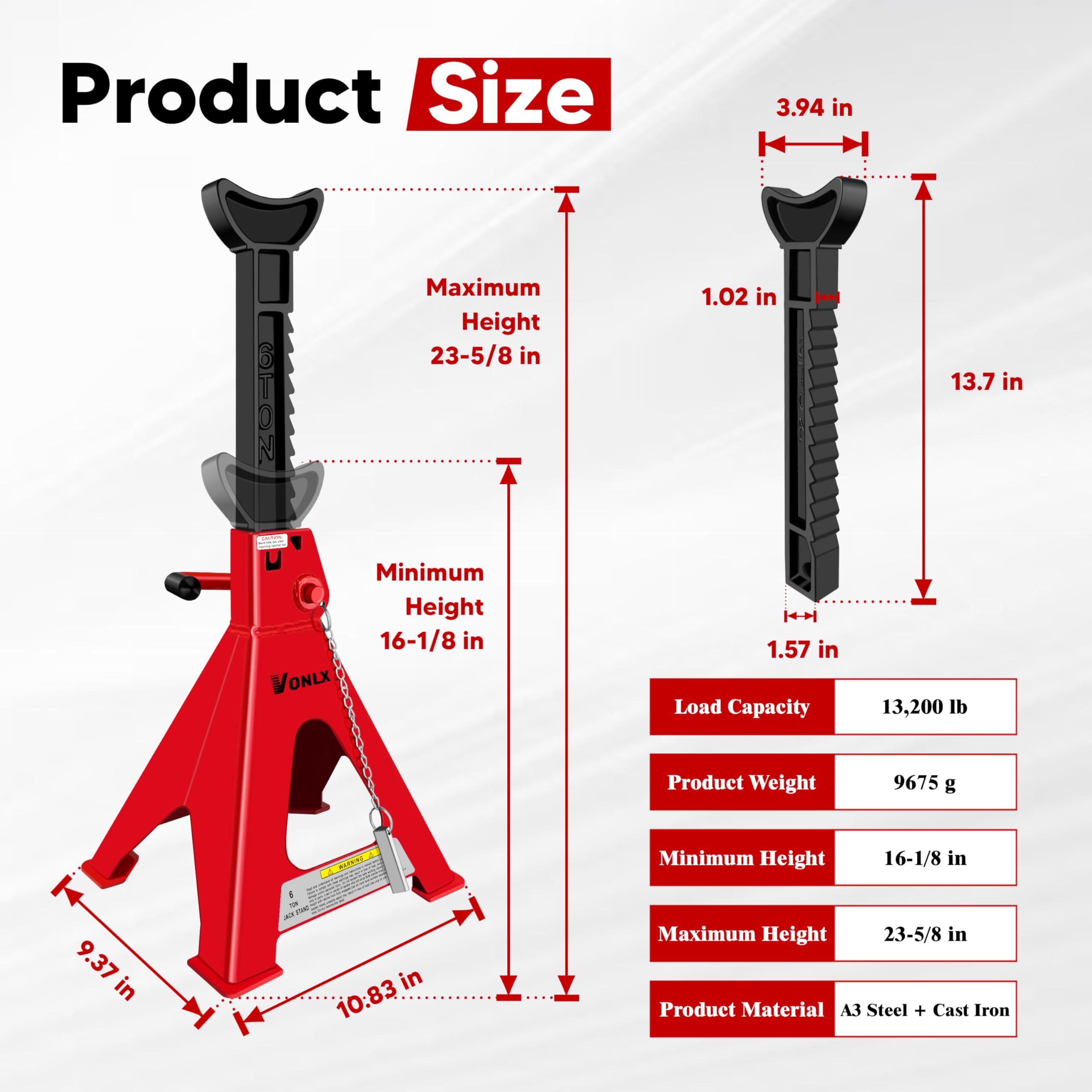 VONLX ratchet handle forged iron closeup demonstrating durable operation