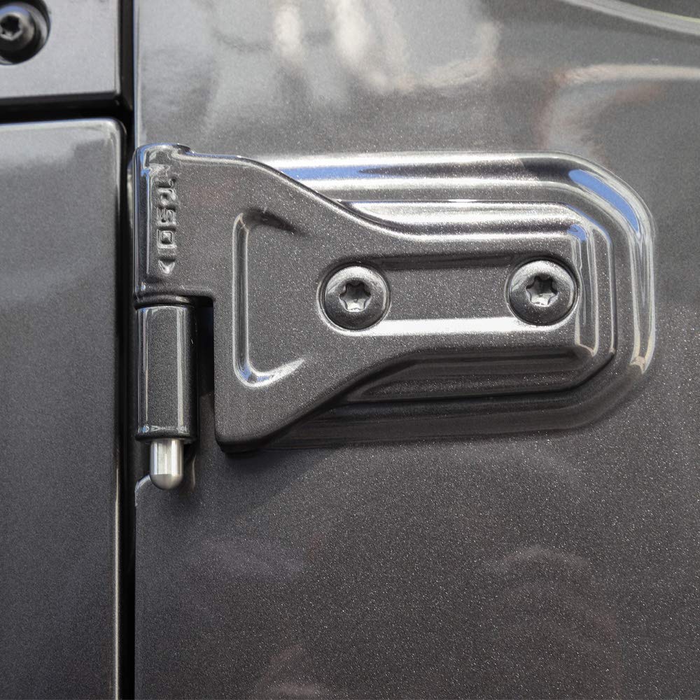 Voodonala on Jeep with doors off, protects hinges during removal