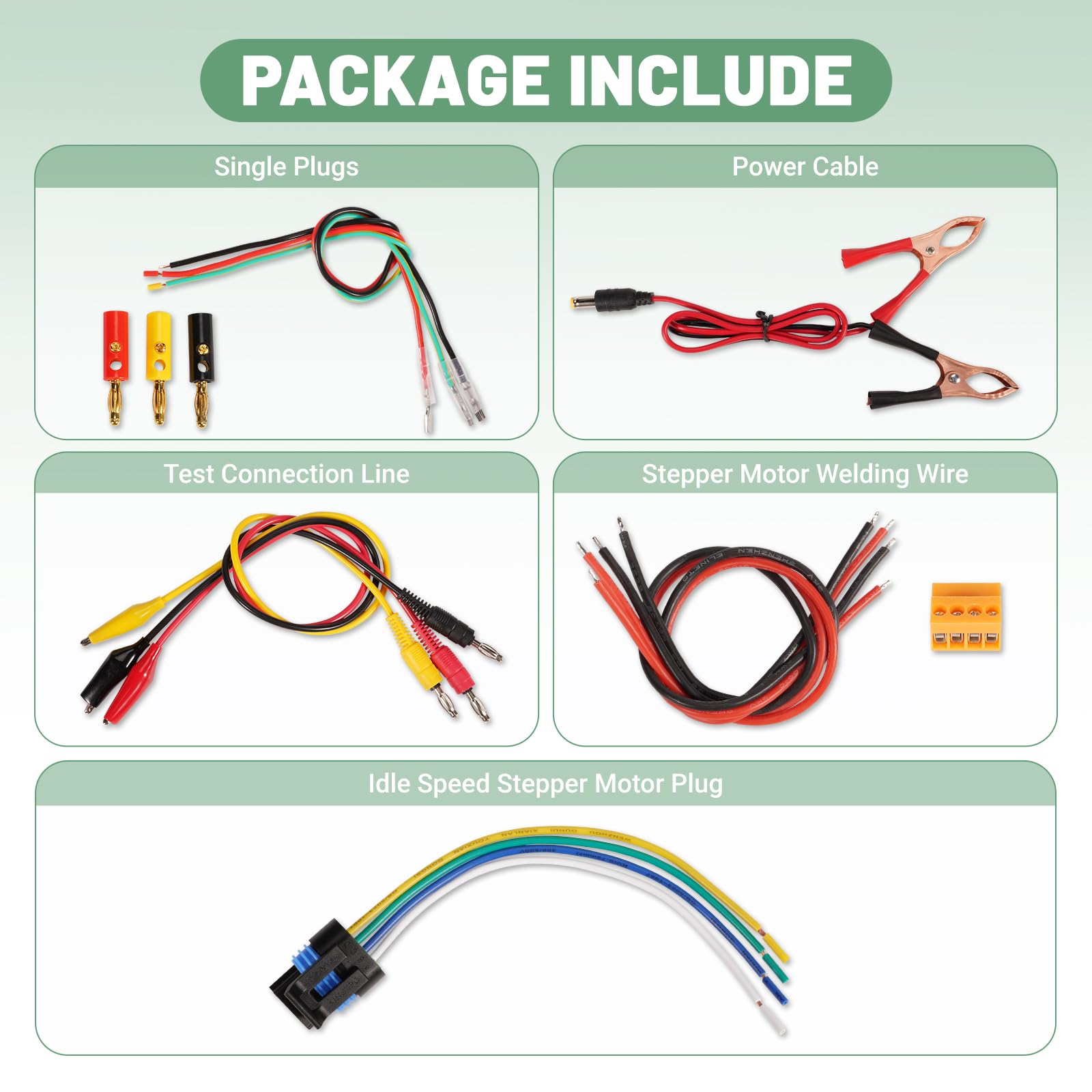 VORGENS QDB-5A kit laid out with power cable plugs and instruction book for quick setup