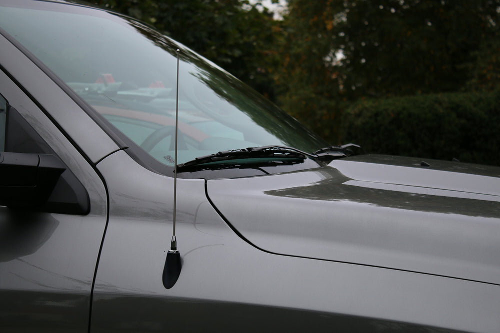 Votex antenna mounted on Dodge Ram 3500 showing compatibility and neat fitment