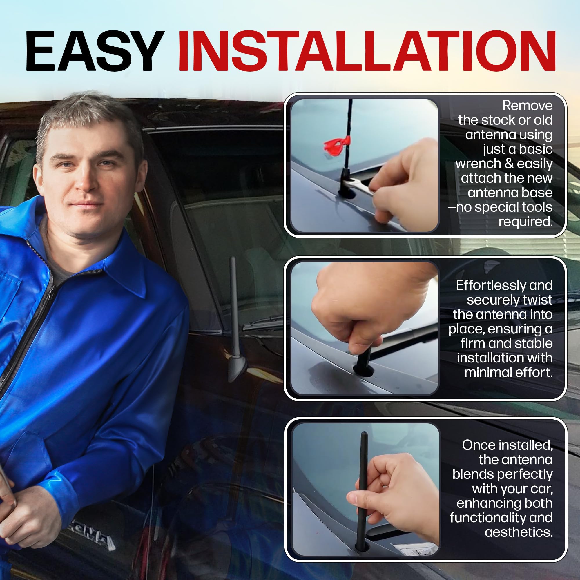 Votex antenna installed on 4Runner roof illustrating quick screw-on installation
