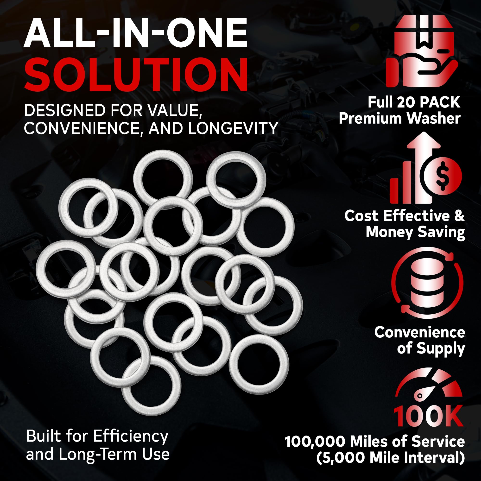 Votex washers spread on a workbench showing quantity and service-ready supply