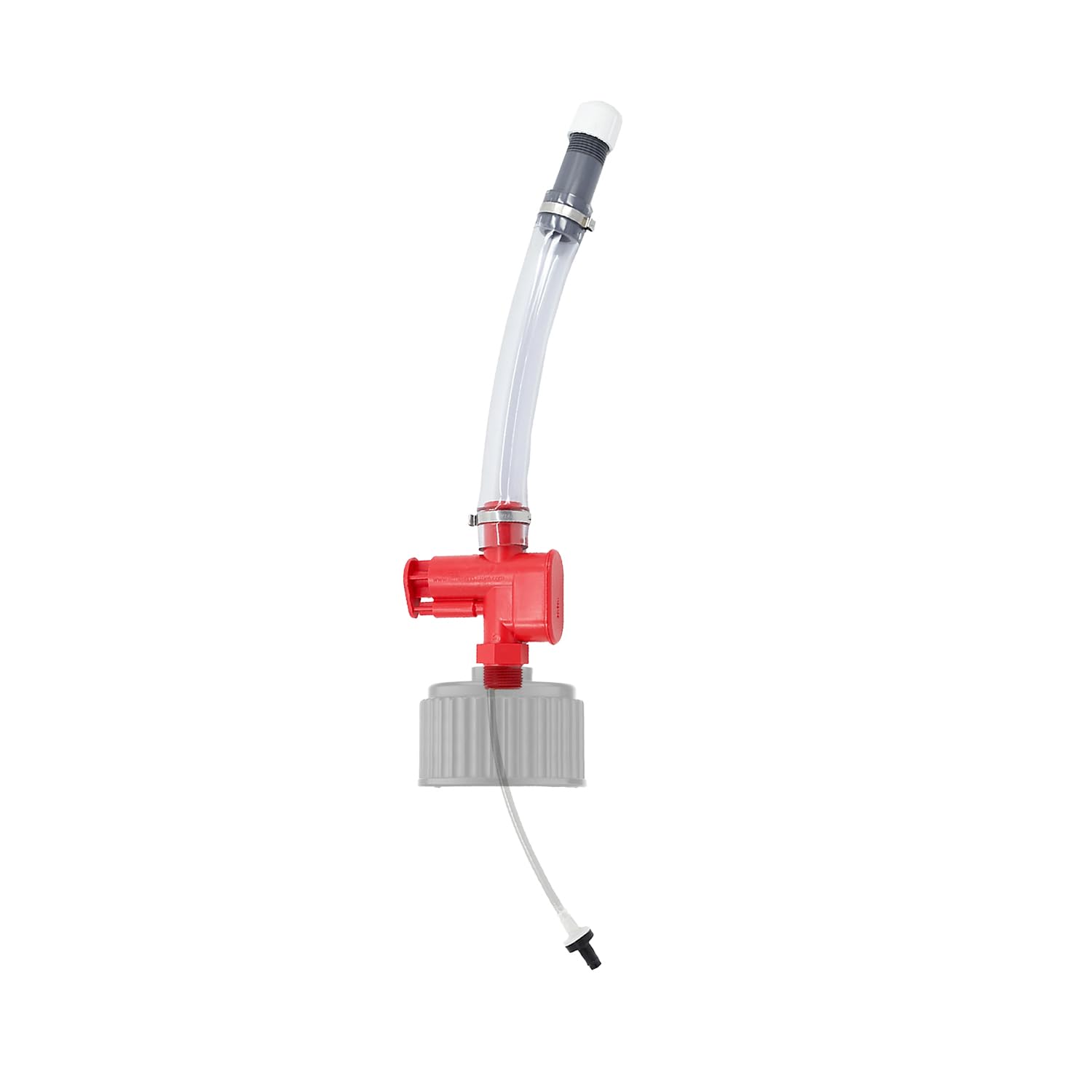 VP Racing hose pouring into a fuel can, prevents overflows and minimizes mess