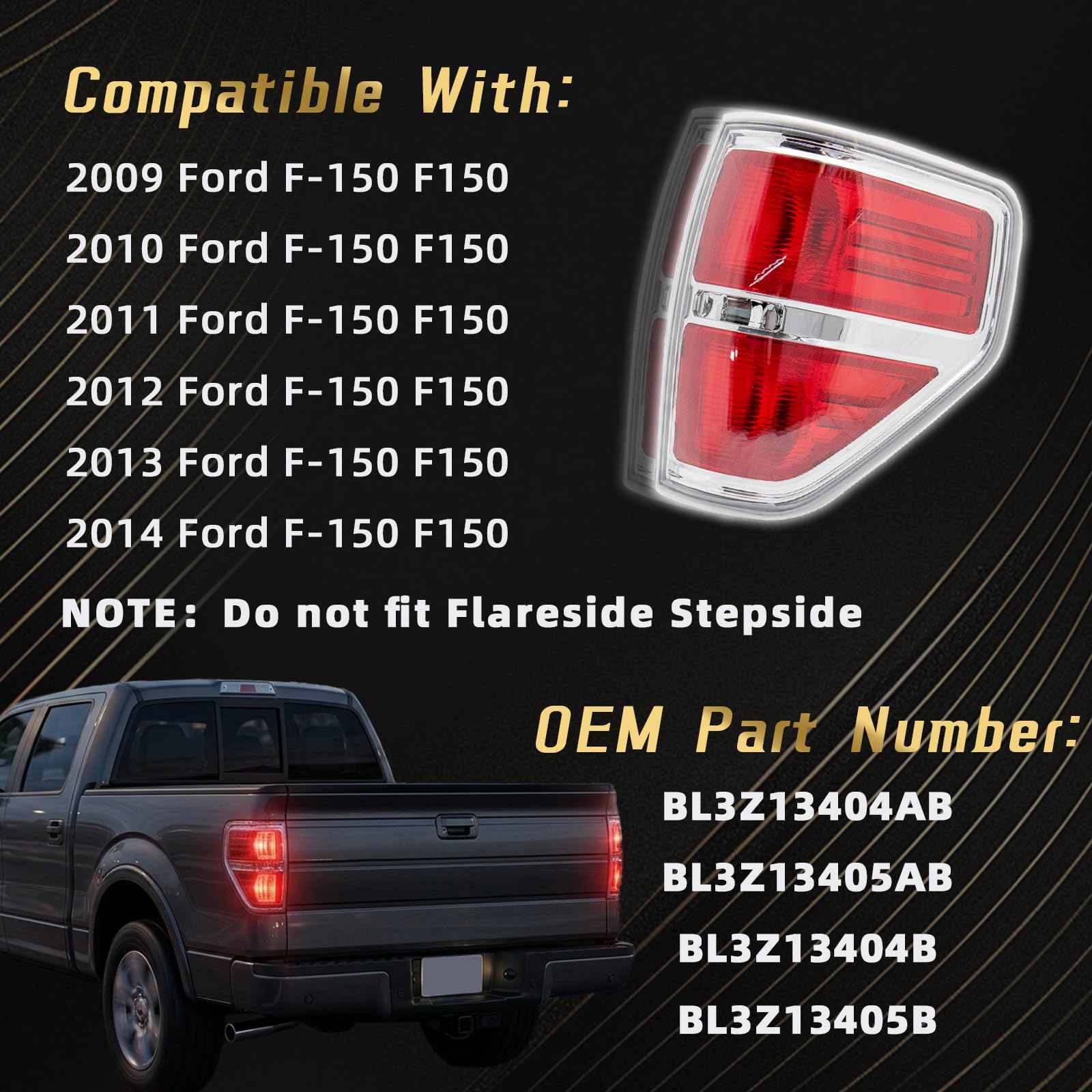 VPIMOZO driver side tail light assembly highlighting fitment and mounting points