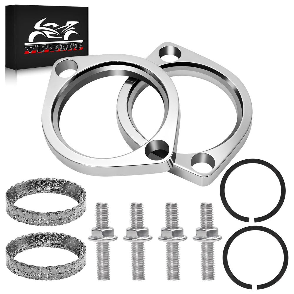 VPZMT front packaging showing full exhaust gasket flange install kit for fast, correct replacements