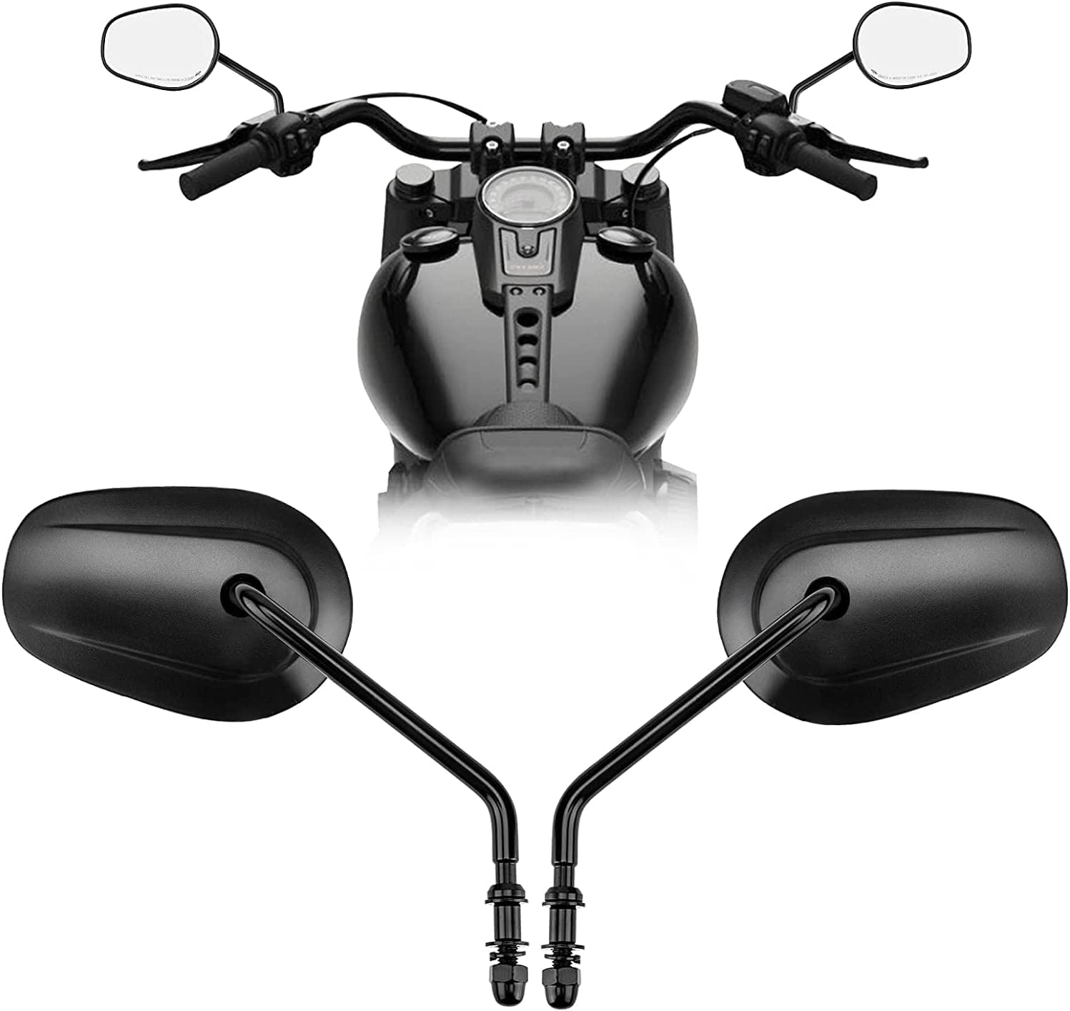 VPZMT mirrors on motorcycle in motion showing aesthetic upgrade and practical benefit