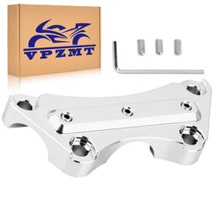 VPZMT chrome top clamp front view showing fit and mounting points for secure hold