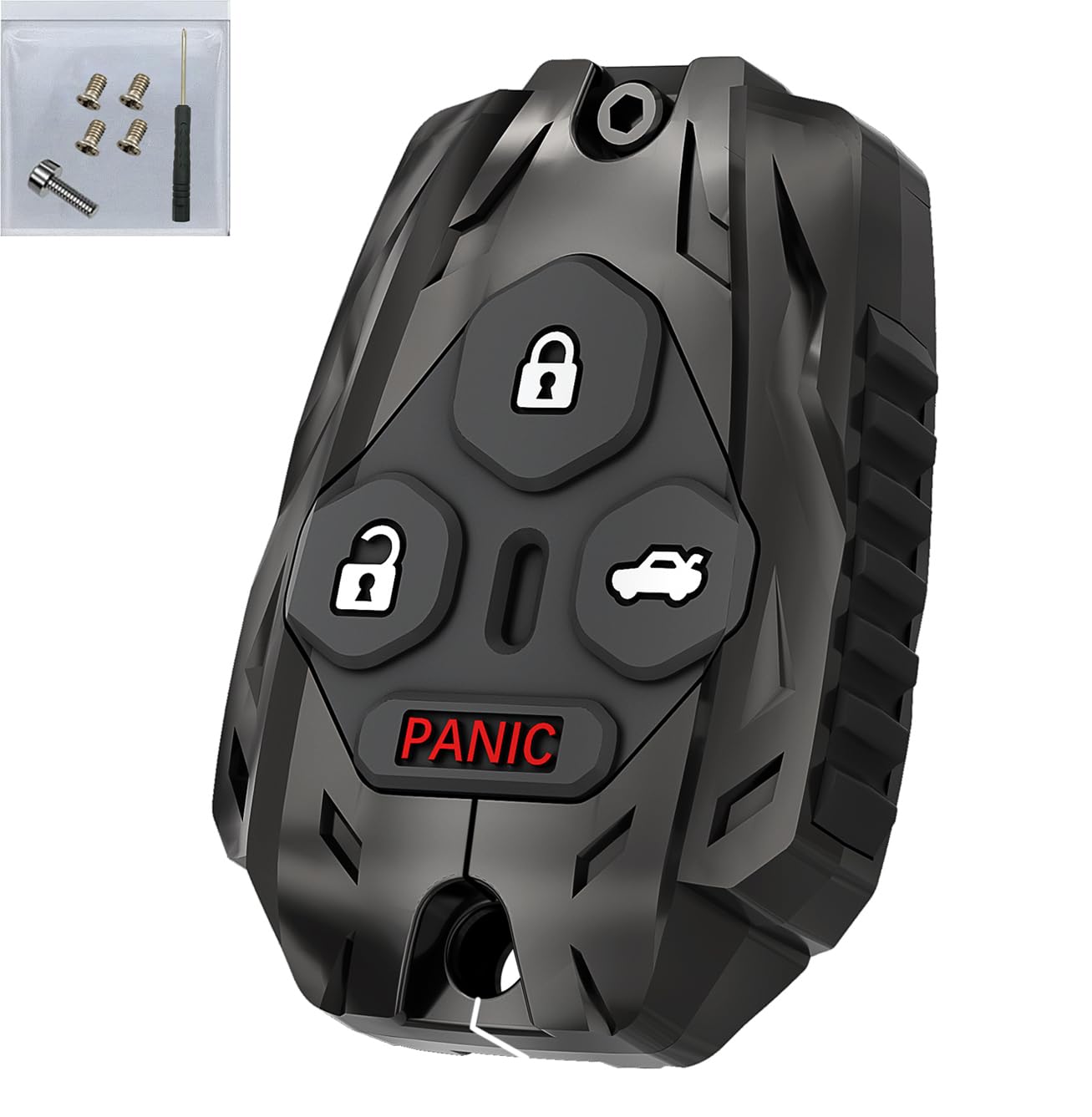 Vruwcey front view key fob shell showing button layout and durable construction