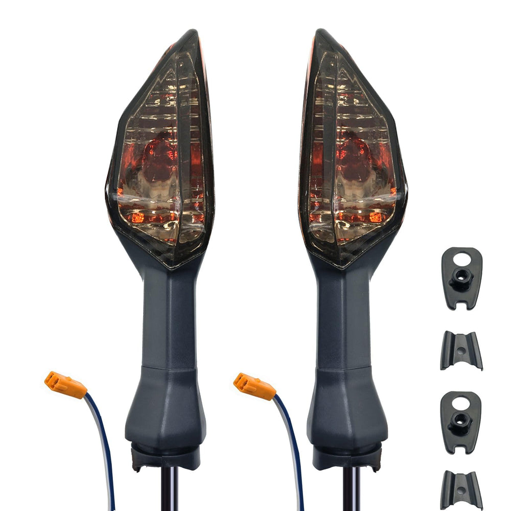VRWEARE front view smoke turn signal showing compact profile and clear amber output