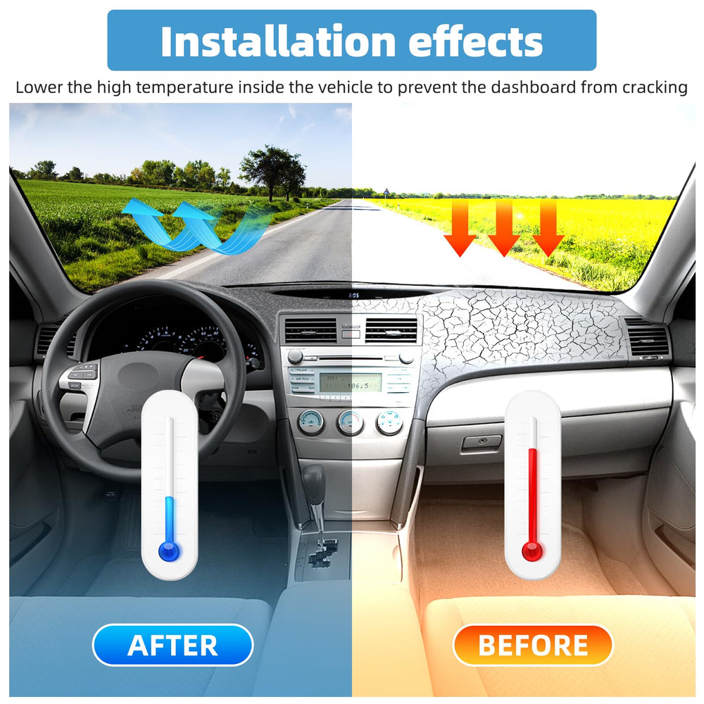 VTVWNM installed on Toyota Camry dashboard demonstrating glare reduction benefit