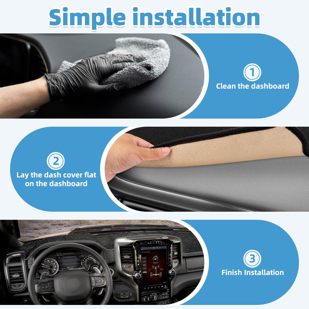 VTVWNM dash cover in lifestyle truck scene protecting dashboard from sun