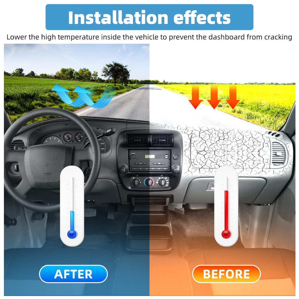 VTVWNM installed in vehicle showing reduced windshield glare and improved visibility