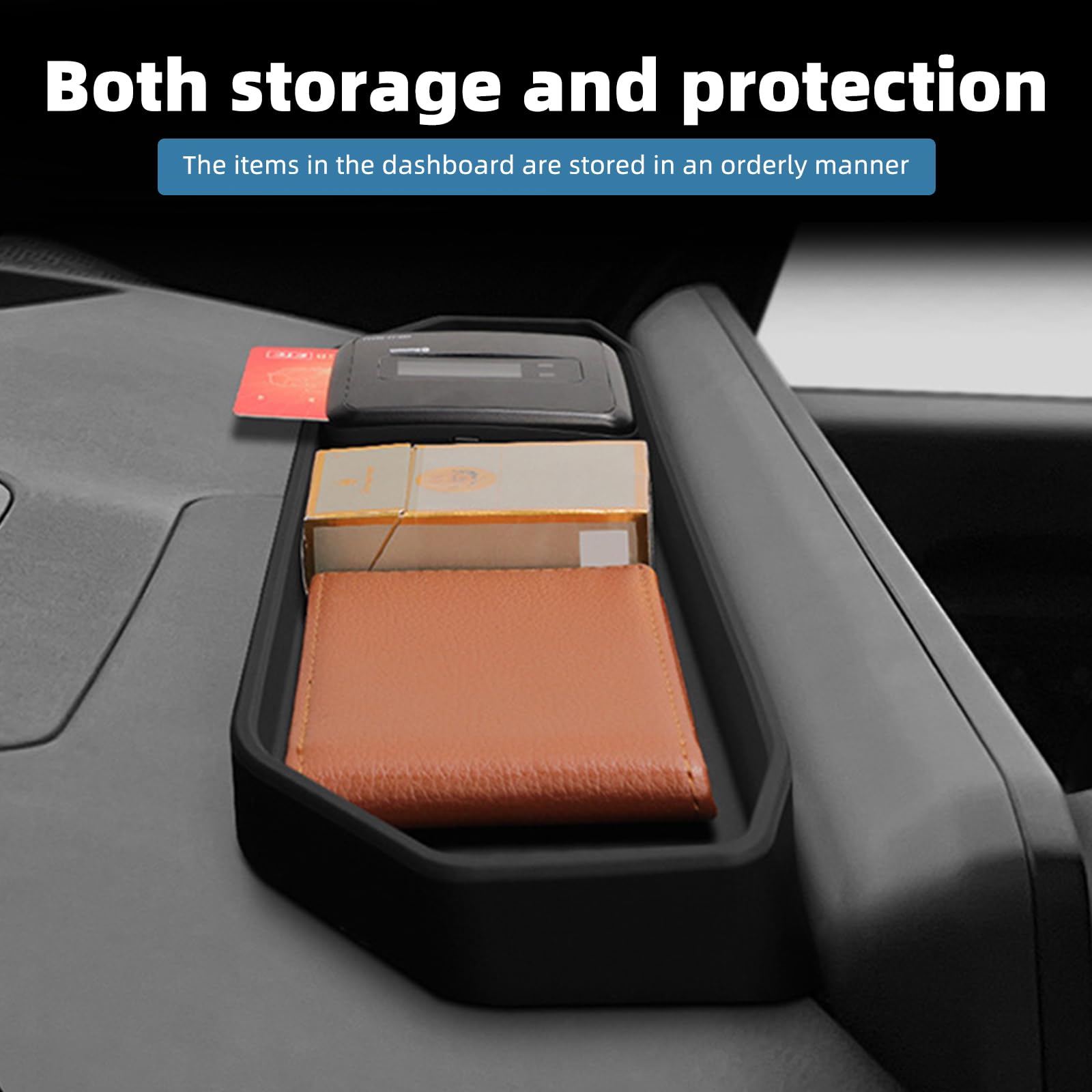 VTVWNM installed behind EV9 screen demonstrating neat concealed storage benefit