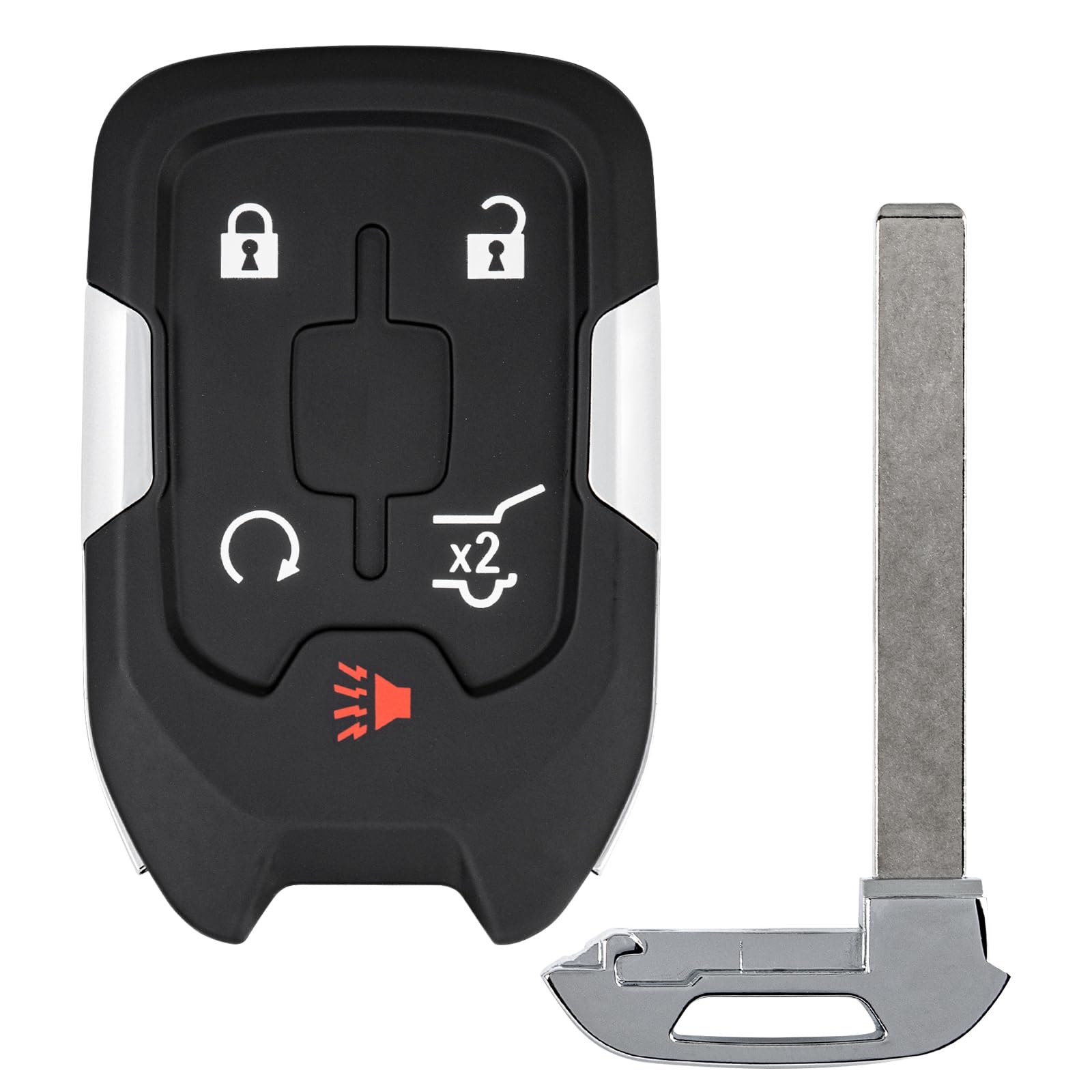 Vurkcy front view of replacement fob showing button layout and clear labeling benefit