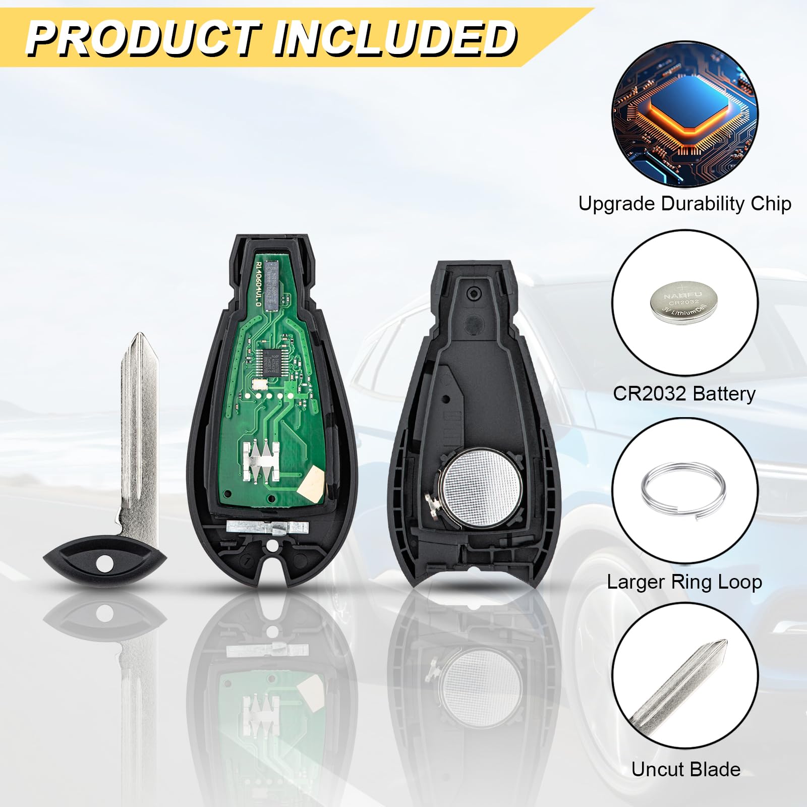 Vurkcy battery preinstalled visible inside fob for immediate use