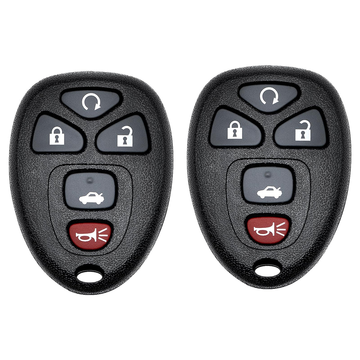 Vurkcy front view of key fob showing button layout for easy operation