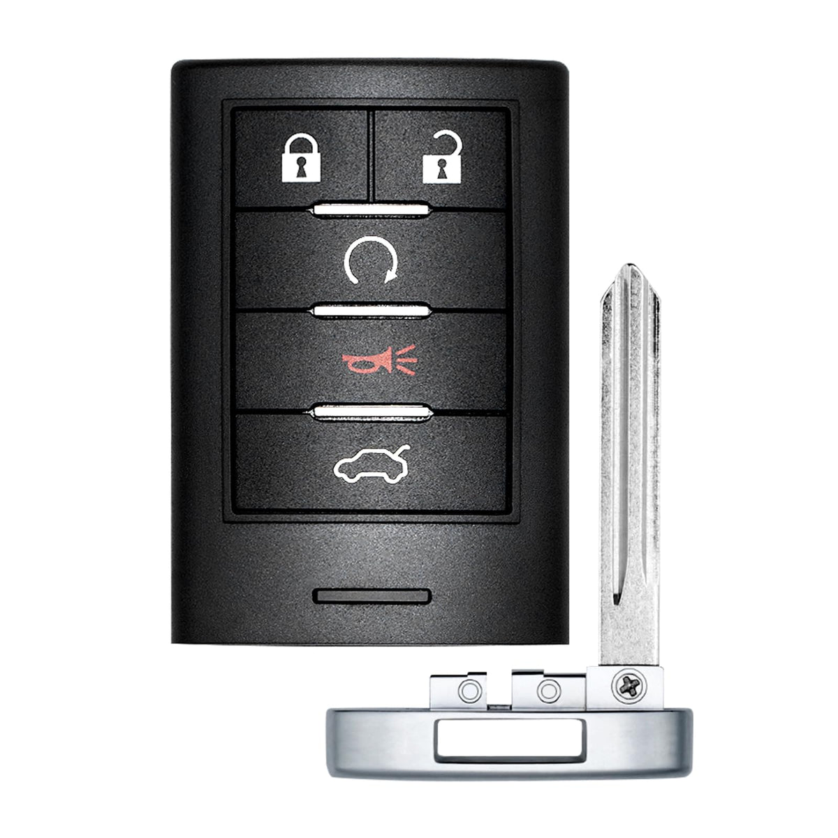 Vurkcy front view of key fob showing button layout and quick replacement benefit