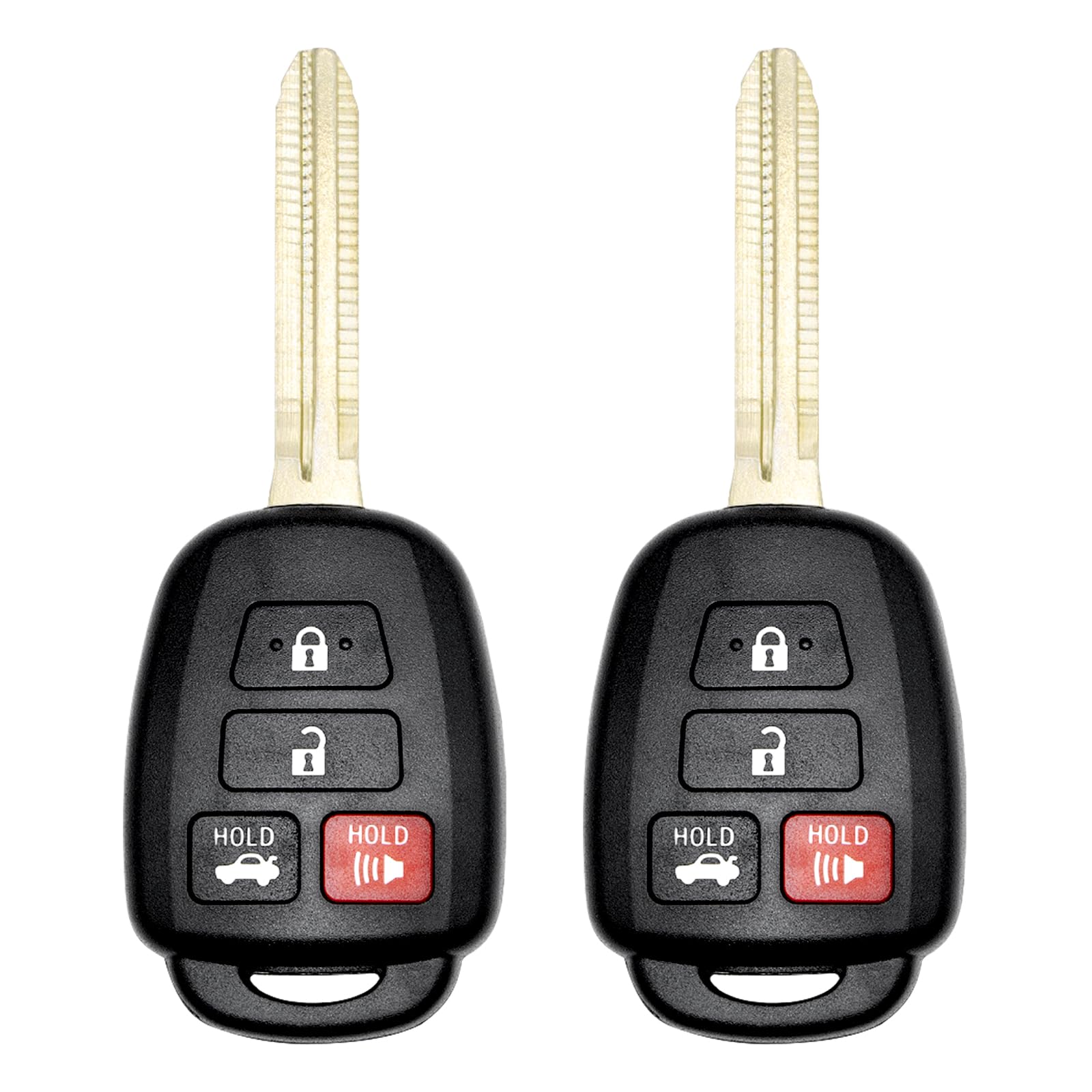 Vurkcy front view of two-pack remotes showing buttons and OEM fit benefit