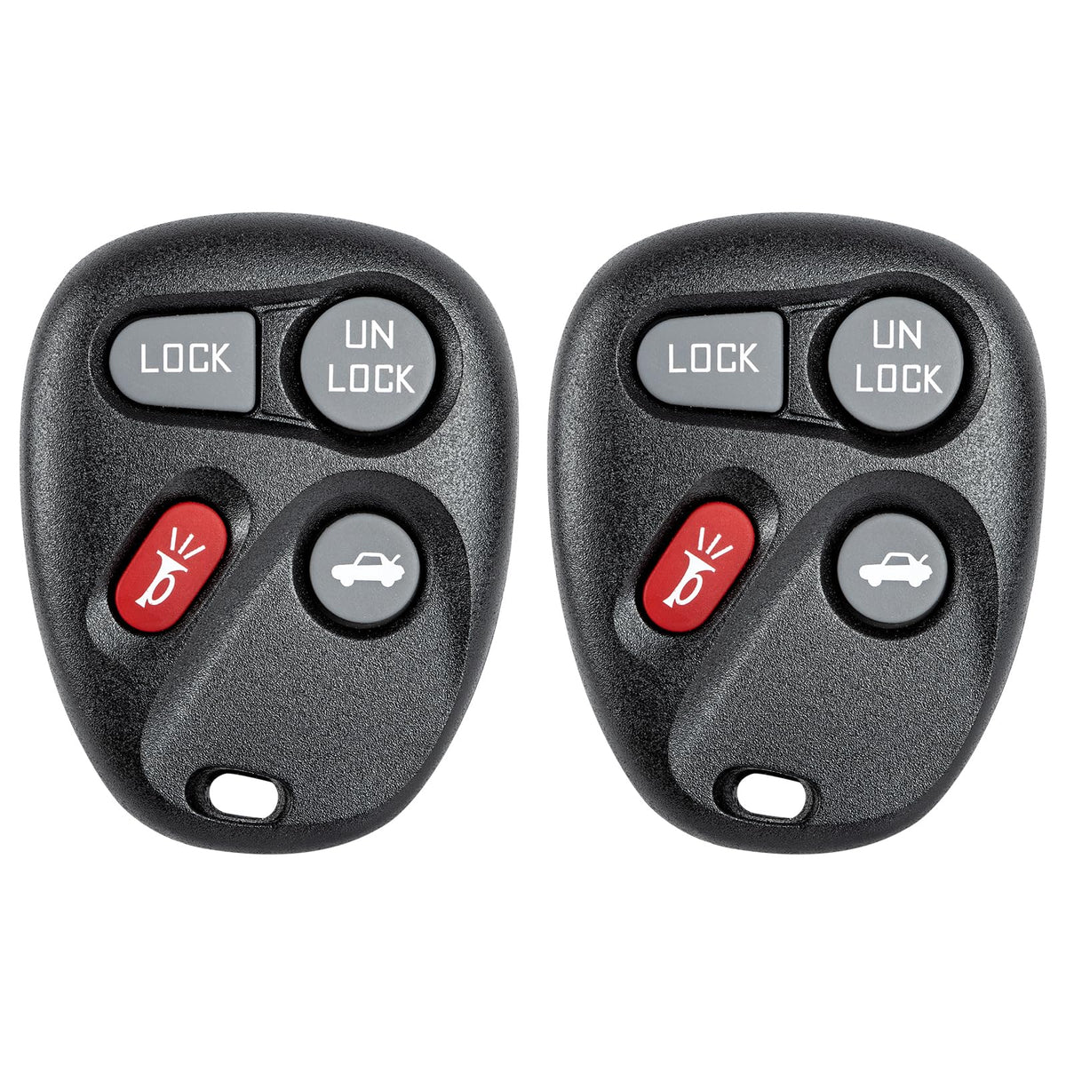 Vurkcy front view of two remote fobs showing button layout and benefits