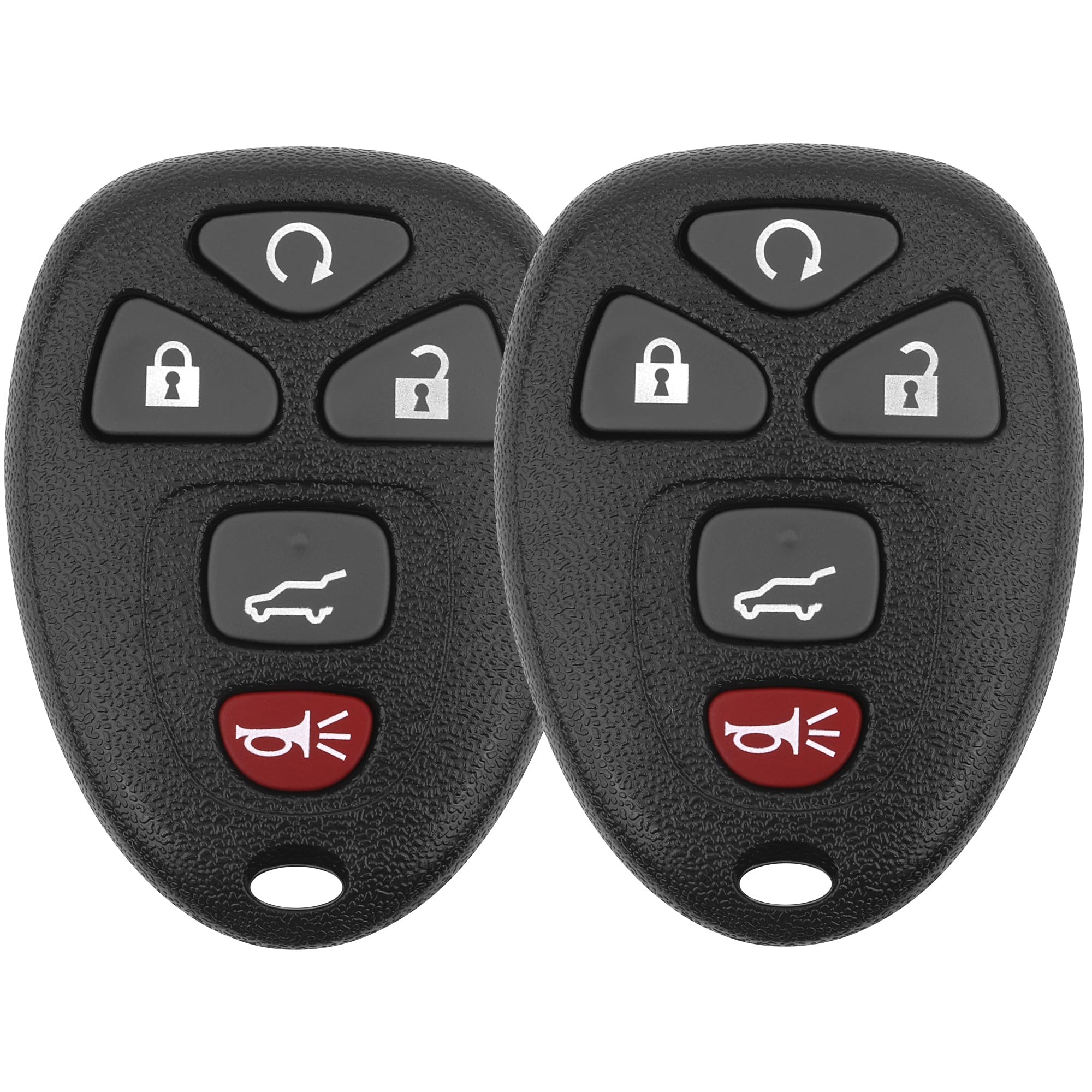 Vurkcy front view of two key fobs showing buttons and fit benefit