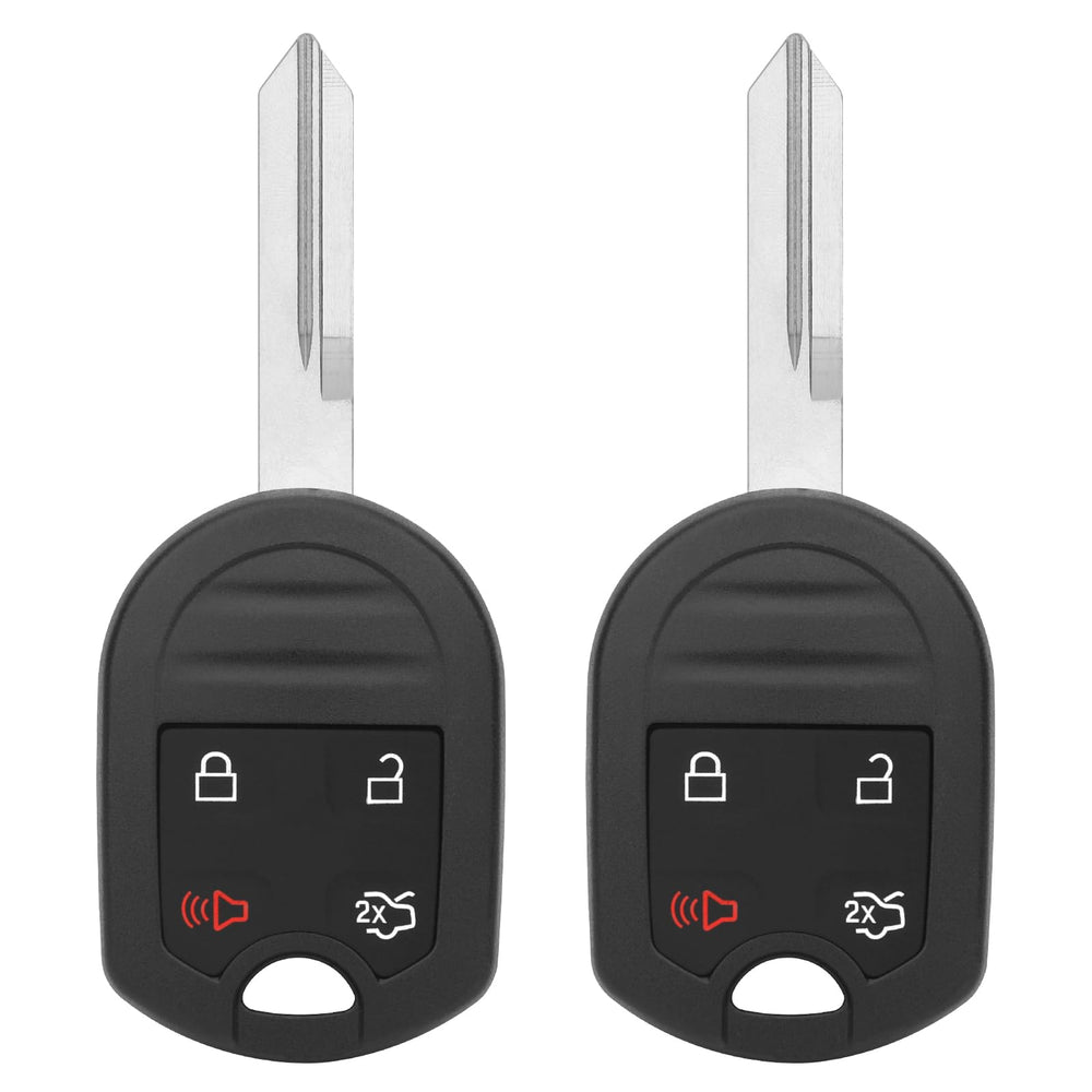 Vurkcy front view of two key fobs showing button layout and easy replacement benefit
