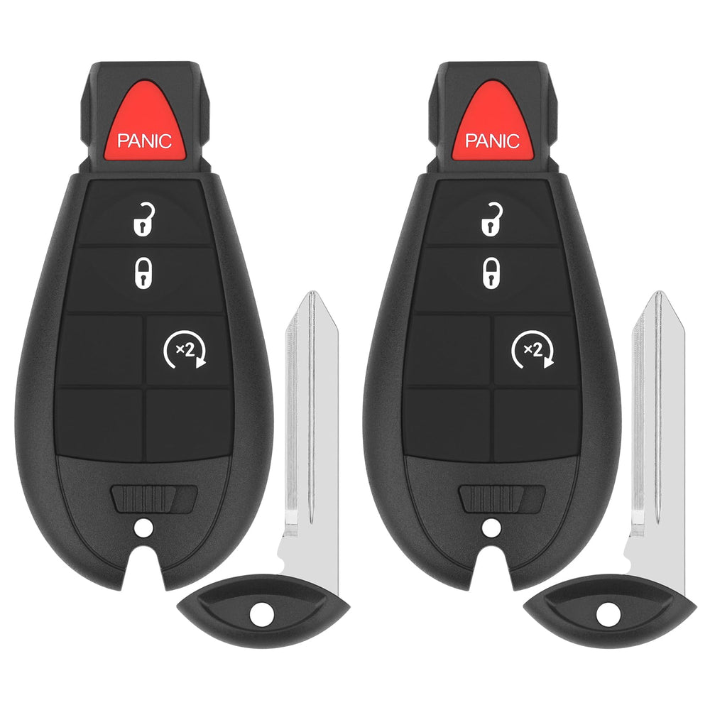 Vurkcy front view of two replacement key fobs showing buttons and ready-to-program benefit