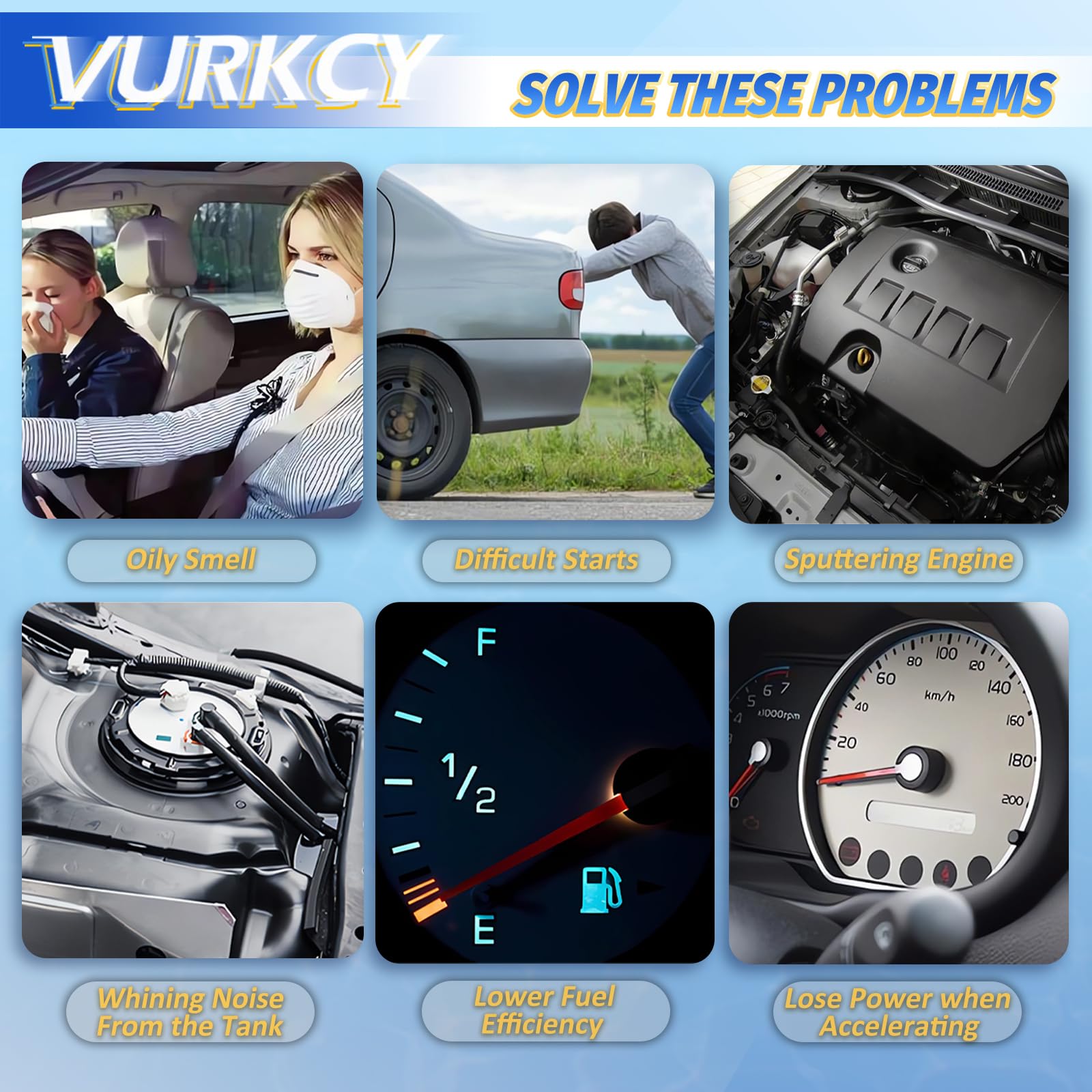 Vurkcy pump next to a measuring tape showing compact dimensions and easy replacement
