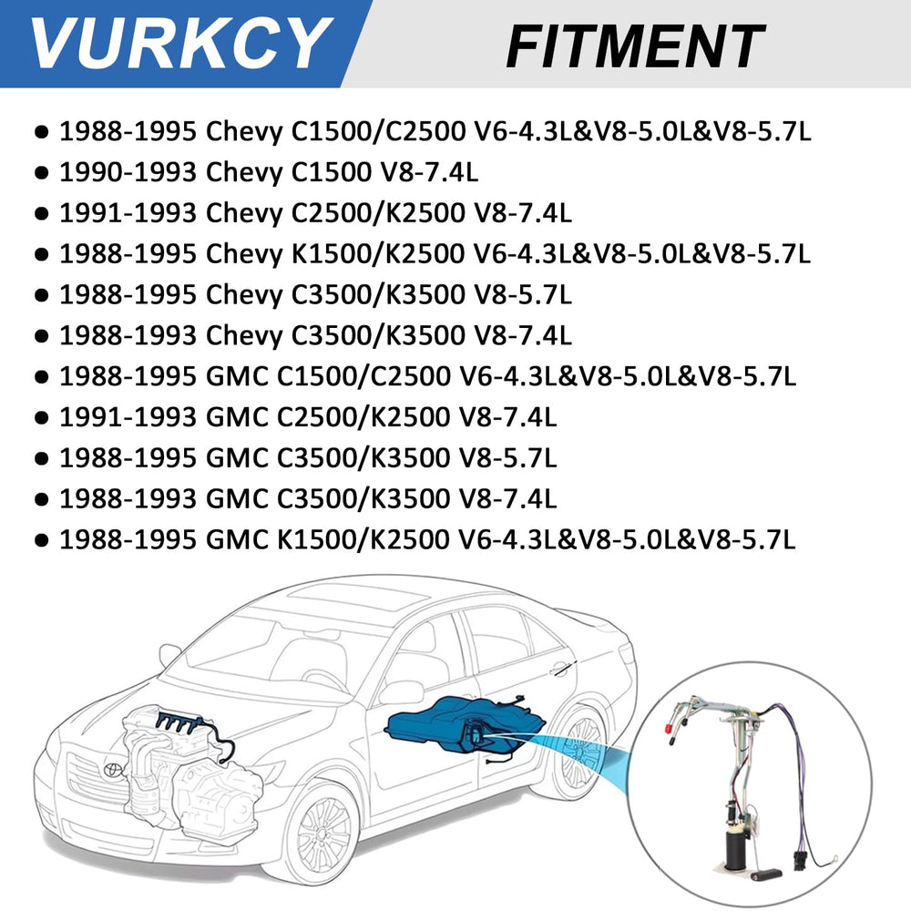 Vurkcy fuel pump sender arm detail demonstrating accurate fuel level readings