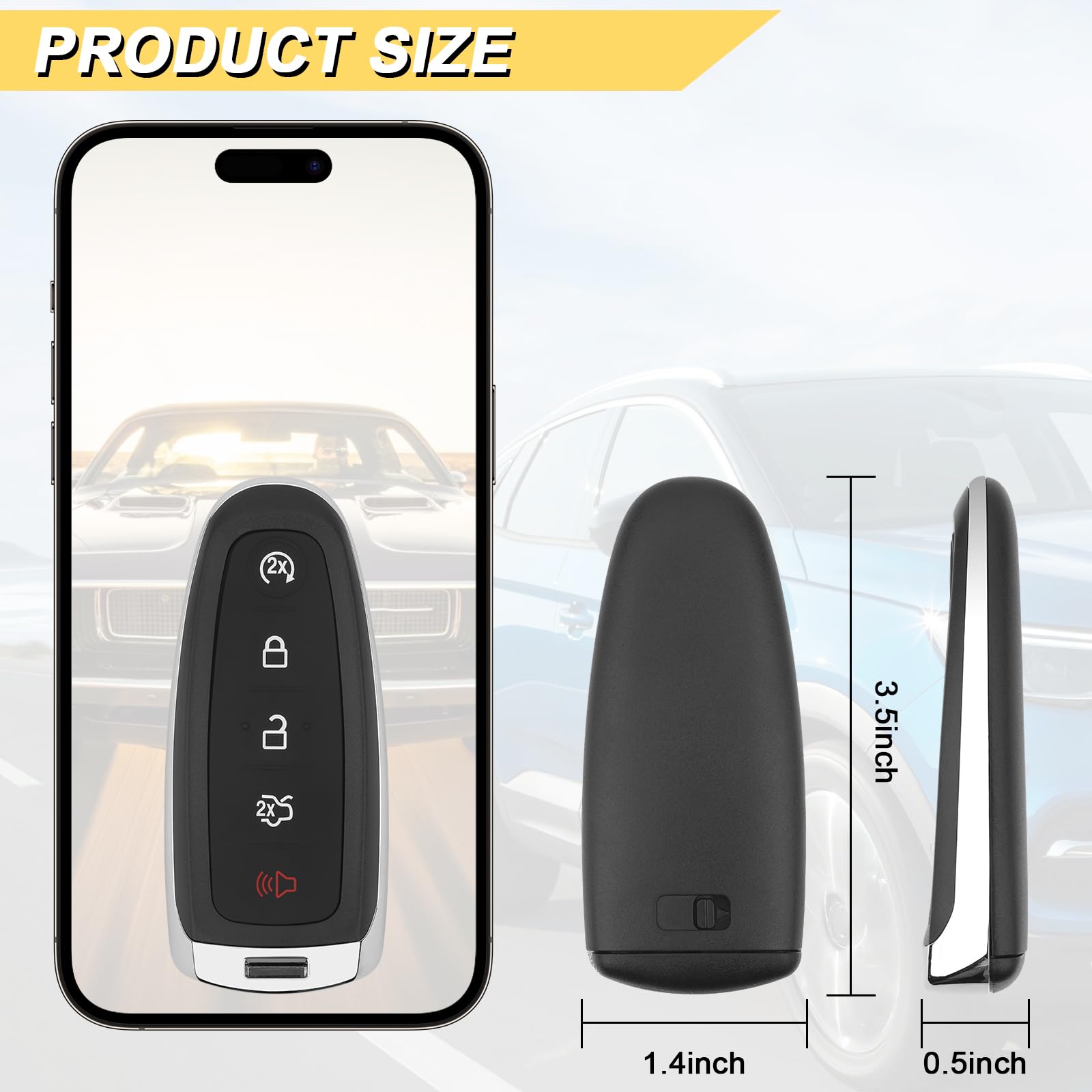 Vurkcy key fob in hand for clear size comparison and ergonomic fit
