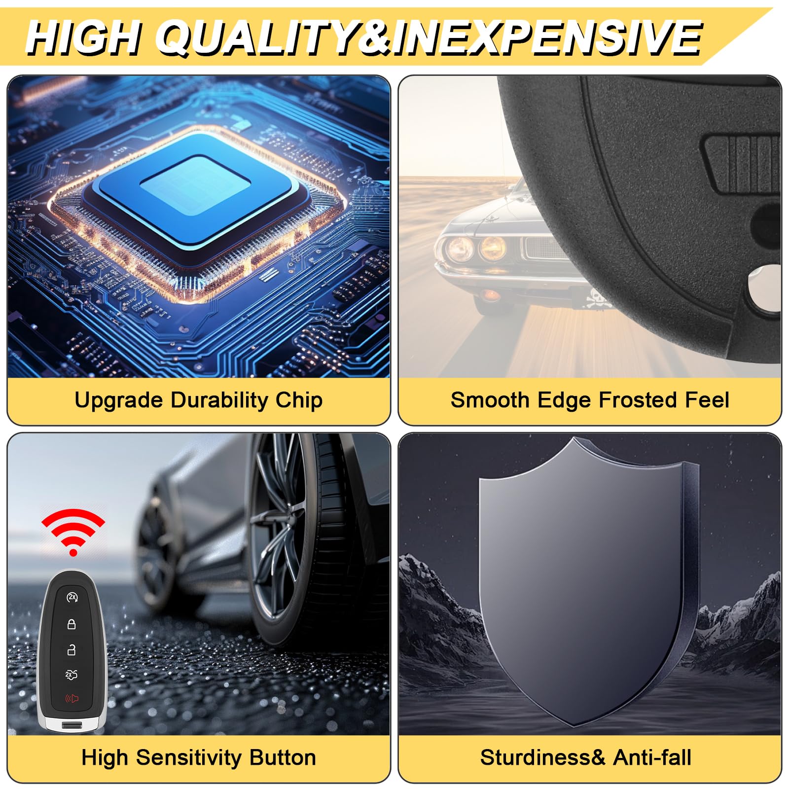 Vurkcy fob beside Jeep Grand Cherokee push-button start showing fitment benefit