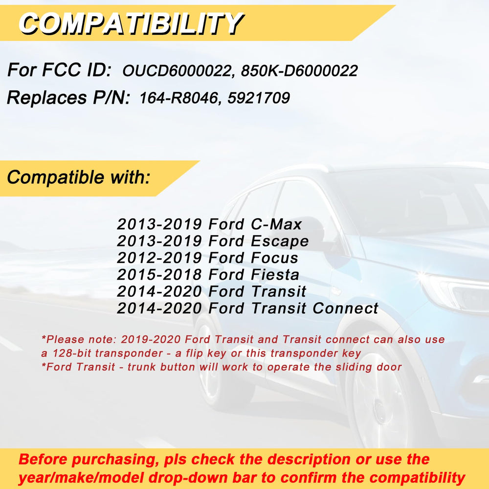 Vurkcy back label closeup showing FCC ID and compatibility for confident fitment